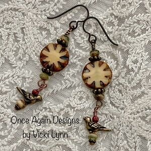 ARTISAN Earrings - “Doves Over the Mojave” Dangle Earrings